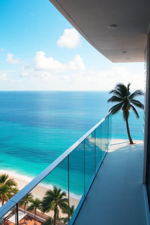 Modern balcony overlooking the Atlantic